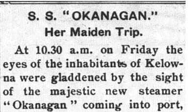 S.S. Okanagan, Apr. 25, 1907, Kelowna Courier